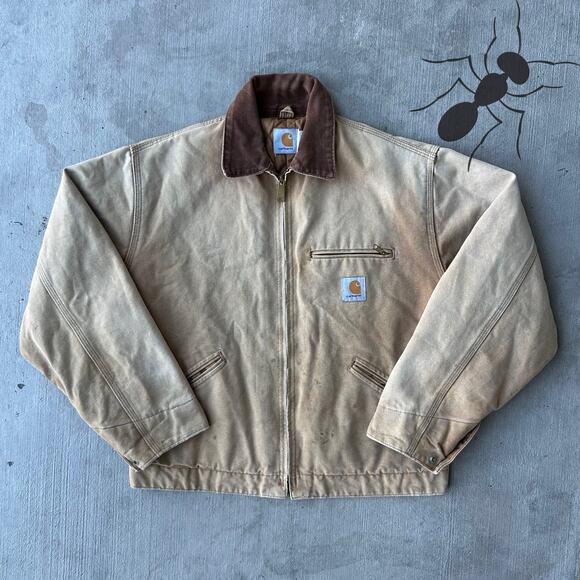 Vintage Y2K Carhartt brown Detroit work wear jacket - Picture 1 of 8